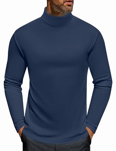Ekouaer Thermounterwäsche Langarm Herren Oberteil Thermal Langarmshirt Warm Weich Funktionsunterwäsche, Marineblau, L von Ekouaer