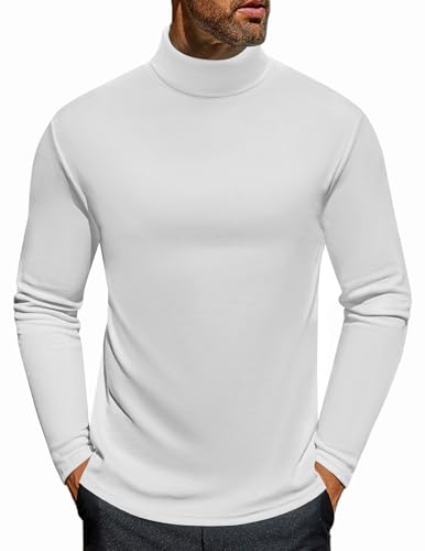 Ekouaer Thermounterwäsche Langarm Herren Oberteil Thermal Langarmshirt Warm Weich Funktionsunterwäsche, Weiß, L von Ekouaer