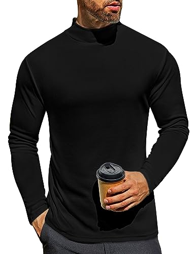 Ekouaer Thermounterwäsche Männerwinter Langarm T-Shirt mit Innenfleece Thermo Unterhemd schwarz XL von Ekouaer