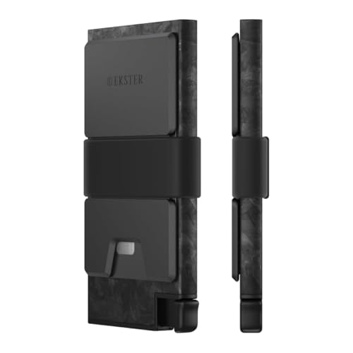 Ekster Forged Carbon Wallet | RFID Schutz Metall Geldbörse für Herren mit Push Button | Quick-Access Slim Wallet | Minimalistische Geldbörse für Herren | Platz für bis zu 12 Karten | Herren Kartentui von Ekster