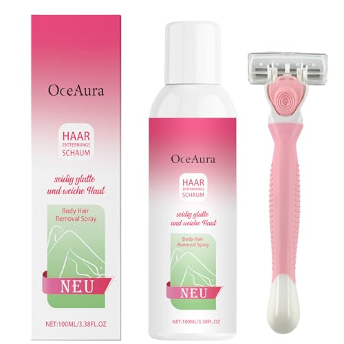 100ml Body Haarentfernung Schaum mit Rasierapparat, Effektive Haarentfernung Ohne Rasur Für Frauen Und Männer,Haarentfernungsschaum,Keine Hautirritationen,Ideal für Haarentfernun von Ekukeon