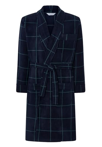 El Búho Nocturno Bademantel Herren Polarfleece Winter Luxuriöser Morgenmantel Premium Morgenrock Spa Muster, 100% Polyester, Blau 0606, L von El Búho Nocturno