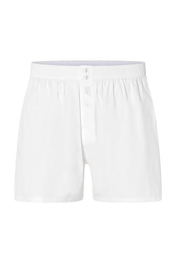 El Búho Nocturno Boxer Shorts for Men Boxershorts Herren Klassische Unterwäsche Bambus Popelinestoff Boxer Pack, (Boxer Weiß 6300_01), (4XL) von El Búho Nocturno