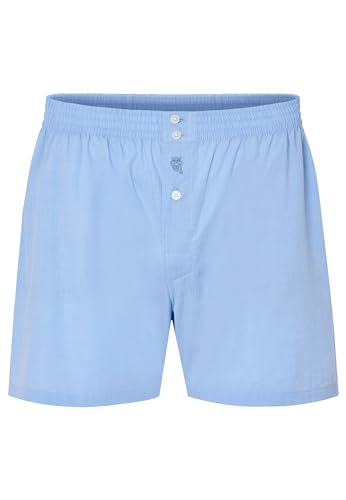 El Búho Nocturno Boxershorts Herren Baumwolle Herren Unterhose Boxers for Men Fil-à-Fil, 100% Baumwolle, Blau 7987, L von El Búho Nocturno