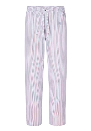 El Búho Nocturno Schlafanzughose Herren Baumwolle Lang Popeline Gestreift Herren Pyjamahose, 100% Baumwolle, Weiß 8939, L von El Búho Nocturno