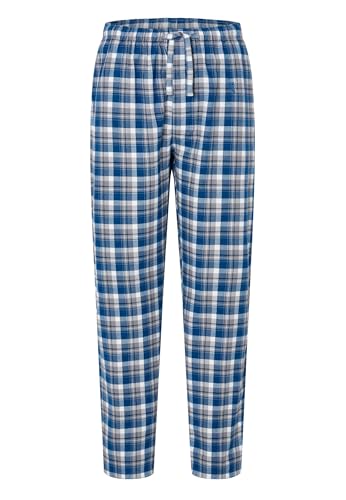 El Búho Nocturno Schlafanzughose Herren Flanell Kariert Baumwolle Winter Herren Pyjamahose, 100% Baumwolle, Blau 8898, M von El Búho Nocturno