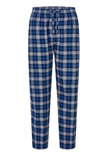 El Búho Nocturno Schlafanzughose Herren Flanell Kariert Baumwolle Winter Herren Pyjamahose, 100% Baumwolle, Blau 8899, L von El Búho Nocturno