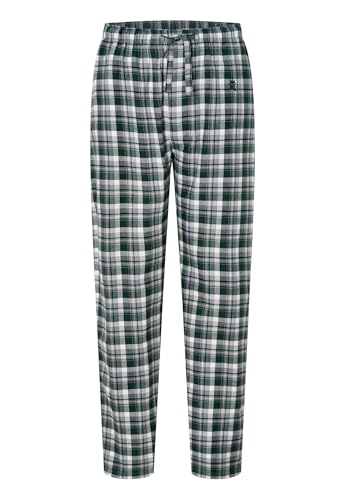 El Búho Nocturno Schlafanzughose Herren Flanell Kariert Baumwolle Winter Herren Pyjamahose, 100% Baumwolle, Grün 8896, XL von El Búho Nocturno