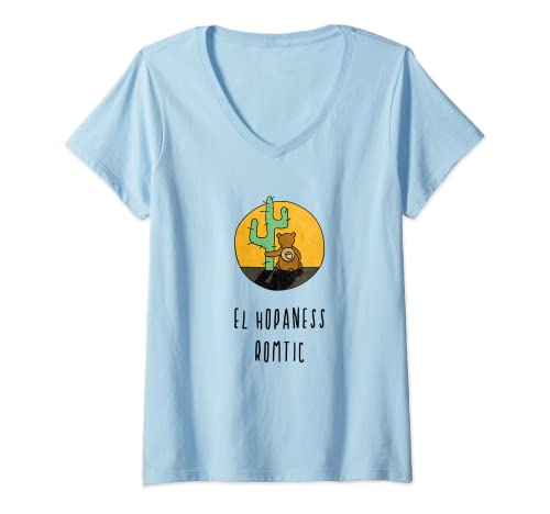 Damen El Hopaness Romtic Meme Hopeless Romantic Romantisch T-Shirt mit V-Ausschnitt Damen El Hopaness Romtic Meme Hopeless Romantic Romantisch T-Shirt mit V-Ausschnitt von El Hopaness Romtic Hoffnungslos Romantisch
