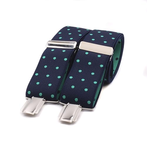 El Mono con Pajarita Hosenträger Herren, handgefertigt in Spanien | Hosenträger für Herren mit 3 extra starken Clips. | Farbe Blau. (Azul-Verde) von El mono con pajarita