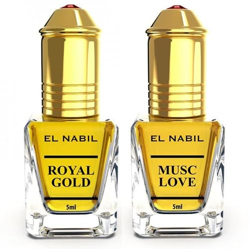 El-Nabil EL NABIL Royal Gold 5ml und Musc Love 5ml Parfum Duft Set - Misk Musk Moschus Parfümöl für Herren und Damen von EL NABIL