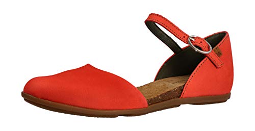 El Naturalista / Modell: ND54 Stella/Farbe: Pleasent Coral Rot Leder/Damen Ballerinas (Numeric_38) von El Naturalista