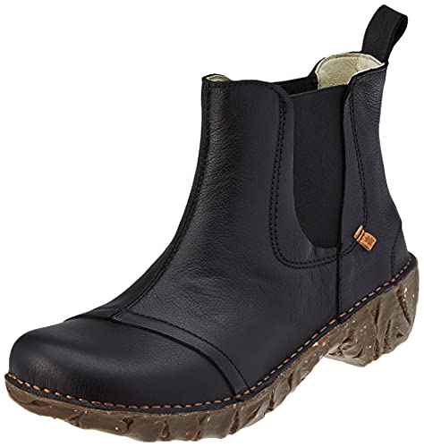 El Naturalista Damen Chelsea Boots Yggdrasil, Frauen Stiefeletten,Wechselfußbett,uebergangsschuhe,uebergangsstiefel,flach,Black,38 EU / 5 UK von El Naturalista