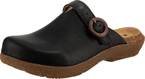 El Naturalista Damen Clogs WAKATIWAI, Frauen Slip On,Slipper,Slides,Slip-ons,Backless,Mules,Gartenschuhe,Sommerschuhe,sommerclogs,Black,42 EU / 8.5 UK von El Naturalista