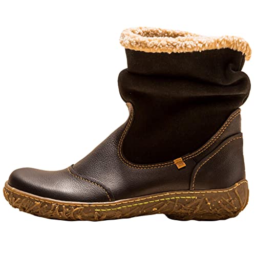 El Naturalista Damen Klassische Stiefeletten Nido, Frauen Boots,Wechselfußbett,uebergangsstiefel,reißverschluss,Black,39 EU / 6 UK von El Naturalista