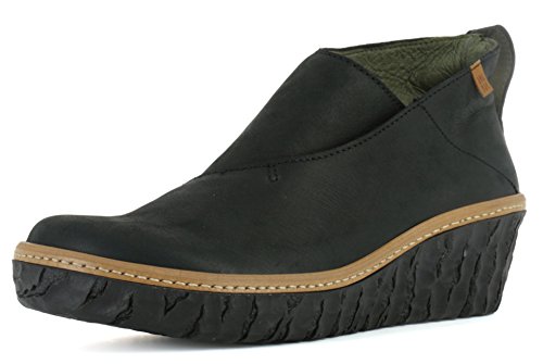 El Naturalista N5131 Myth Yggdrasil Komfortabler Damen Chelsea Boot, Stiefelette, Schlupfstiefel, perfekte Passform durch Gummizug, Keilabsatz, Wedge Absatz Schwarz (Black), EU 37 von El Naturalista