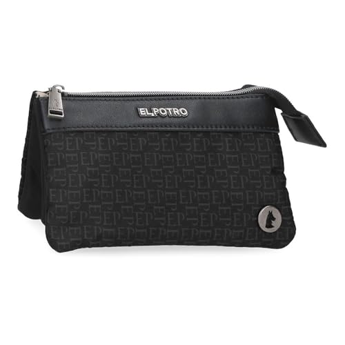 El Potro Luna Kulturbeutel schwarz 17,5 x 9,5 x 2 cm Polyester mit Details aus Kunstleder von Joumma Bags von El Potro