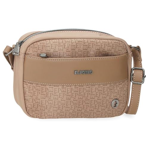 El Potro Luna Umhängetasche Beige 21 x 14 x 6 cm Polyester mit Details aus Kunstleder von Joumma Bags von El Potro