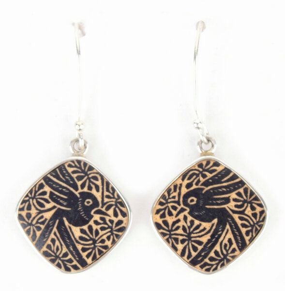 El Puente Ohrringe "Giulia" aus 925er Silber mit graviertem Zierkürbis von El Puente