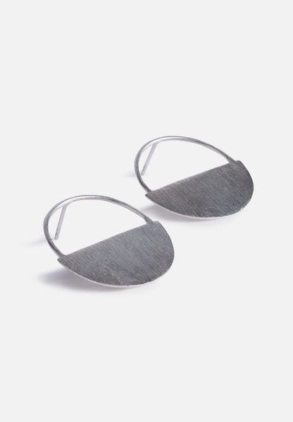 El Puente Ohrringe aus 925er Silber, gebürstet von El Puente