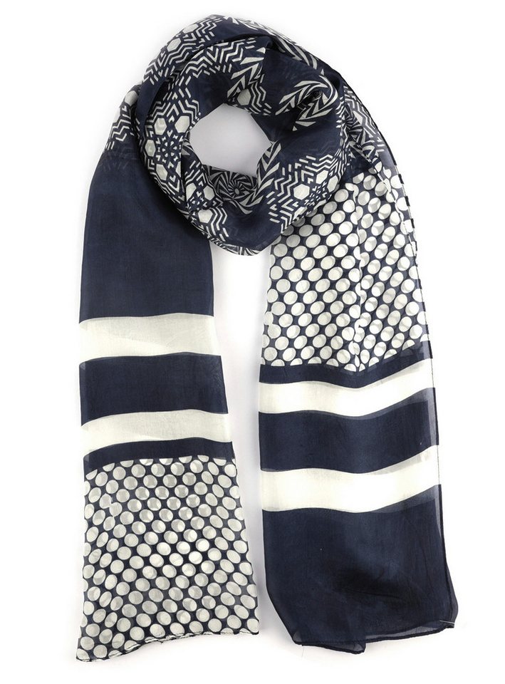 El Puente Seidenschal // dunkelblau, weiß von El Puente