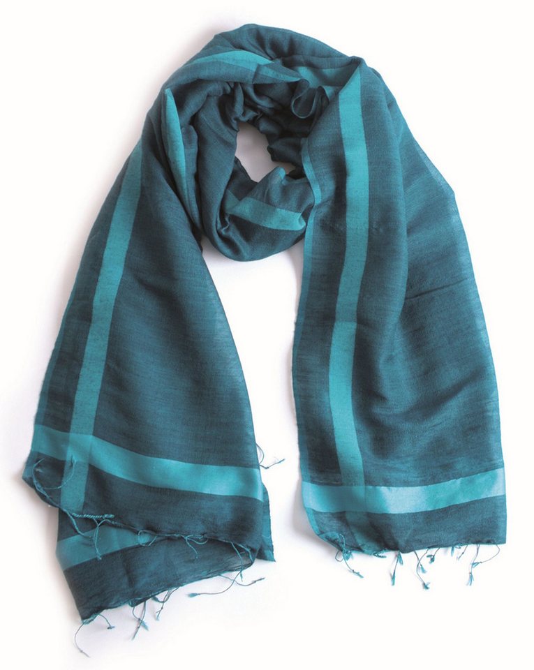 El Puente Seidenschal "Balken" // petrol von El Puente