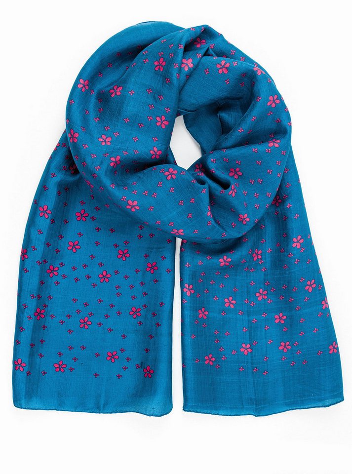 El Puente Seidenschal "Blümchen" // blau, rot von El Puente