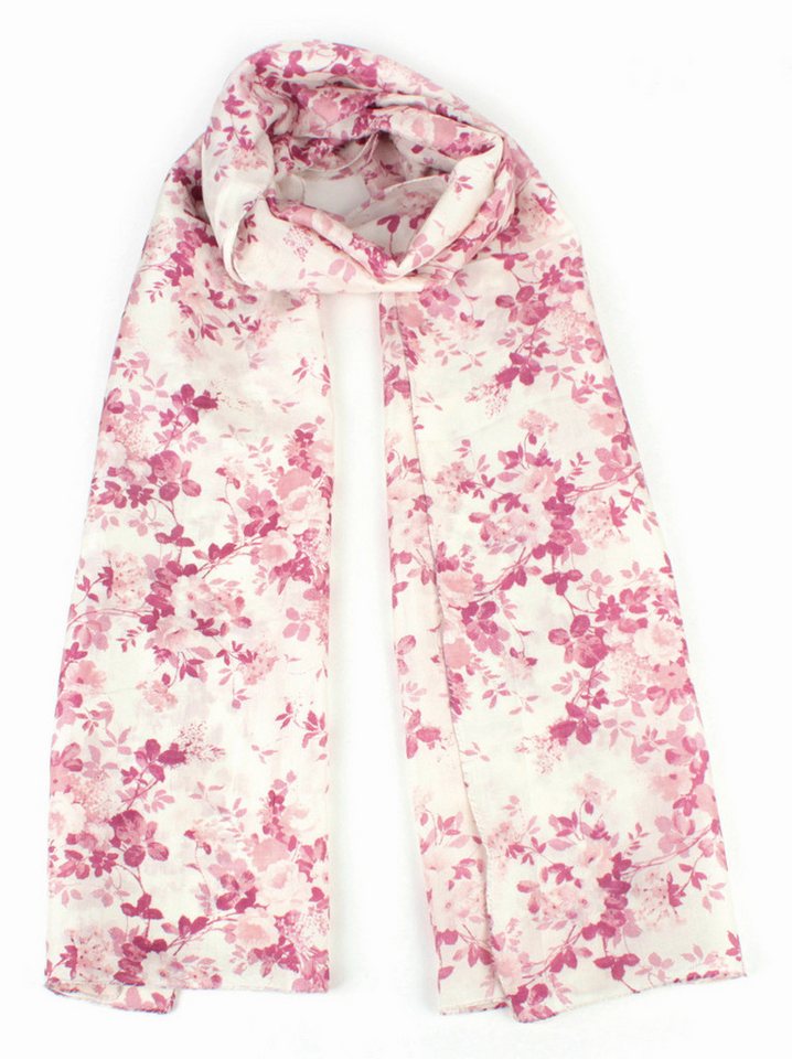El Puente Seidenschal "Blütenprint" // weiß, rosa von El Puente