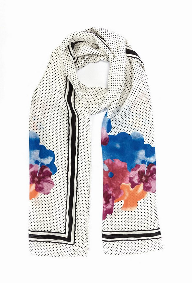 El Puente Seidenschal "Flower Aquarell" // schwarz, weiß, multicolor von El Puente