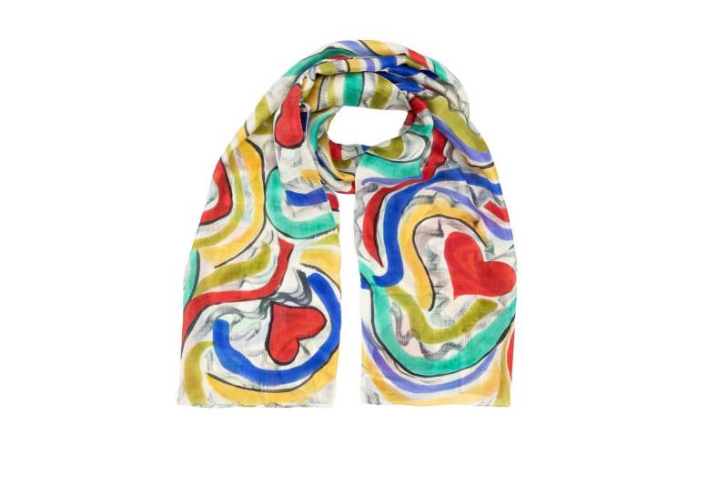 El Puente Seidenschal "Heart" // beige, multicolor von El Puente