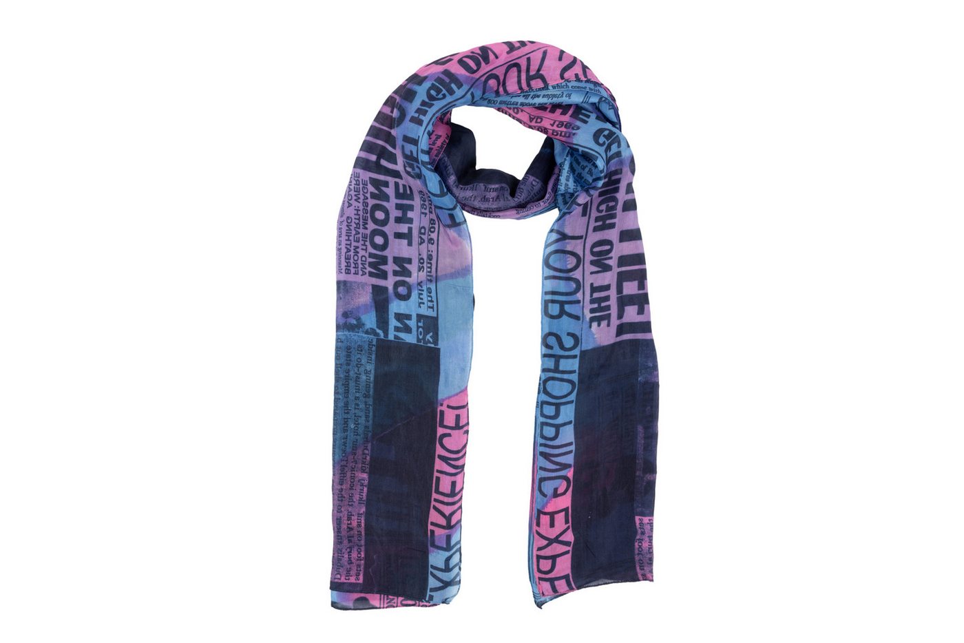 El Puente Seidenschal "Newspaper" // lila, blau, schwarz von El Puente