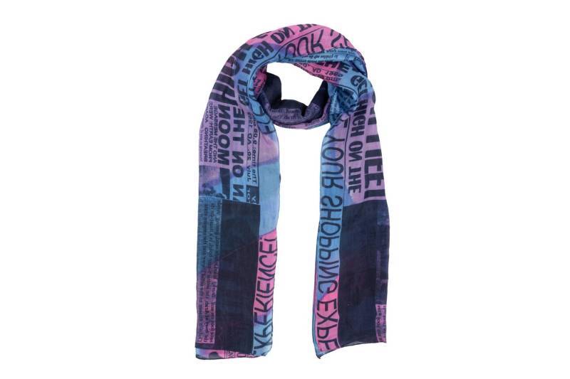 El Puente Seidenschal "Newspaper" // lila, blau, schwarz von El Puente