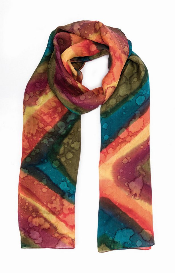 El Puente Seidenschal "Rauten" gebatikt // multicolor von El Puente