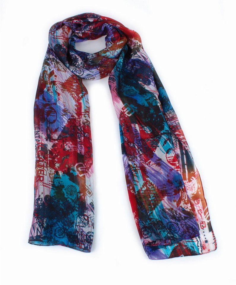 El Puente Seidenschal gemustert // rot, blau, lila von El Puente