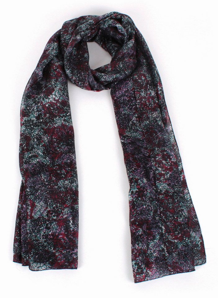 El Puente Seidenschal gemustert // schwarz, rot von El Puente