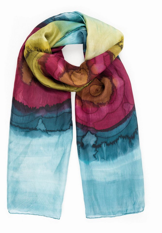 El Puente Seidenschal mit Batikmuster "Kreise" // multicolor von El Puente