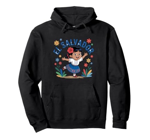 EL Salvador Joyful Girl Traditionelles Outfit Pullover Hoodie EL Salvador Joyful Girl Traditionelles Outfit Pullover Hoodie von El Salvador Cultural Heritage Art Vibrant