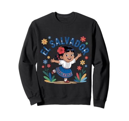 EL Salvador Joyful Girl Traditionelles Outfit Sweatshirt EL Salvador Joyful Girl Traditionelles Outfit Sweatshirt von El Salvador Cultural Heritage Art Vibrant