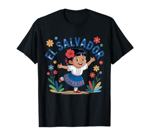 EL Salvador Joyful Girl Traditionelles Outfit T-Shirt von El Salvador Cultural Heritage Art Vibrant