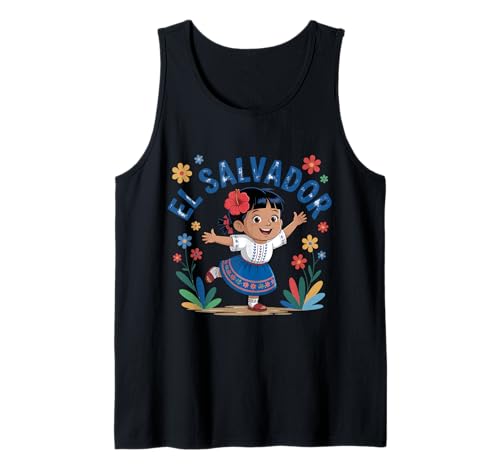 EL Salvador Joyful Girl Traditionelles Outfit Tank Top von El Salvador Cultural Heritage Art Vibrant