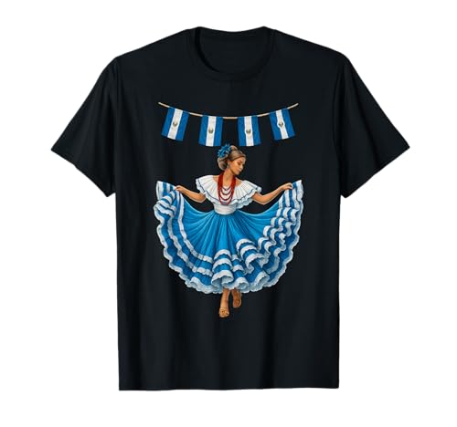 EL Salvador Flagge Salvadorianische Mädchen Tänzerin hispanisches Erbe T-Shirt EL Salvador Flagge Salvadorianische Mädchen Tänzerin hispanisches Erbe T-Shirt von El Salvador Flag Kid Girl Women Salvadoran Apparel