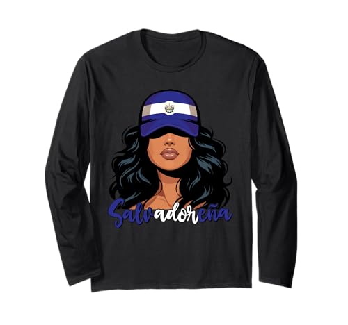Salvadorianisches Mädchen EL Salvador Flagge Stolze Salvadorena Frauen Langarmshirt Salvadorianisches Mädchen EL Salvador Flagge Stolze Salvadorena Frauen Langarmshirt von El Salvador for Girls and Women Salvadoran Outfit