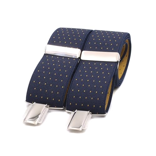 El Mono con Pajarita Hosenträger Herren, handgefertigt in Spanien | Hosenträger für Herren mit 3 extra starken Clips. | Farbe Blau. (Micro Azul-Amarillo) von El mono con pajarita