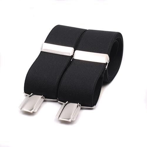 El Mono con Pajarita Hosenträger Herren, handgefertigt in Spanien | Hosenträger für Herren mit 3 extra starken Clips. | Farbe. (Schwarz) von El mono con pajarita