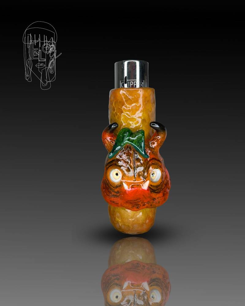 Handgemachte Clipper Feuerzeughülle, Halloween Feuerzeug, Einzigartige Geschenke Für Raucher, Niedliches Gruseliges Kürbis Geschenk von ElClayWorld