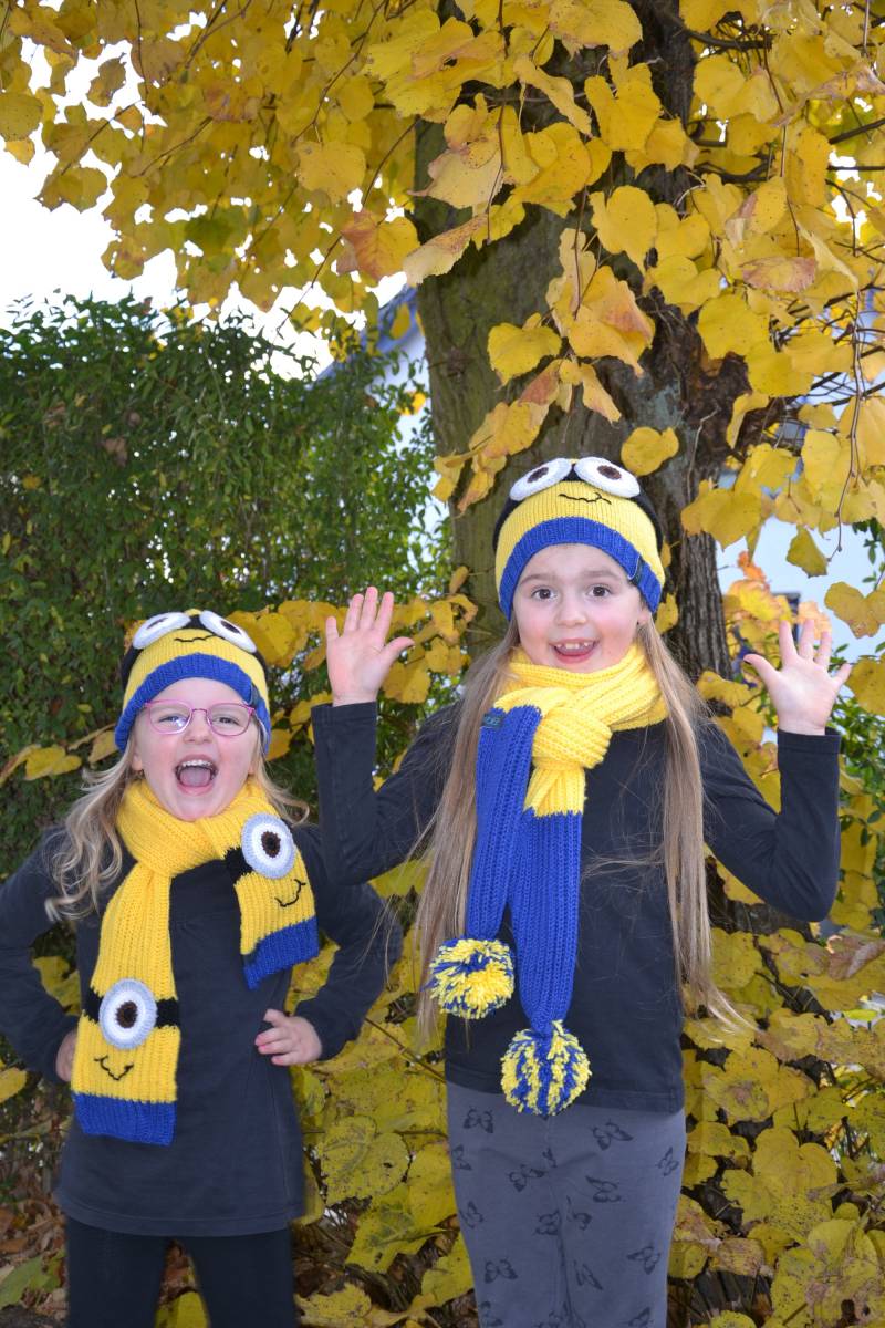 Handgestrickte Minions Mütze "stuart" - Kinder Geschenk Unikat Weihnachten, Geburtstag von ElMaNadelspiel