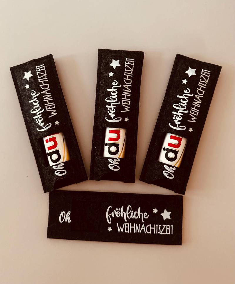 1 Stück Filztasche/Einstecker Für Duplo Riegel Mit Dem Text" Oh Du Fröhliche Weihnachtszeit" von ElaDesignKreationen