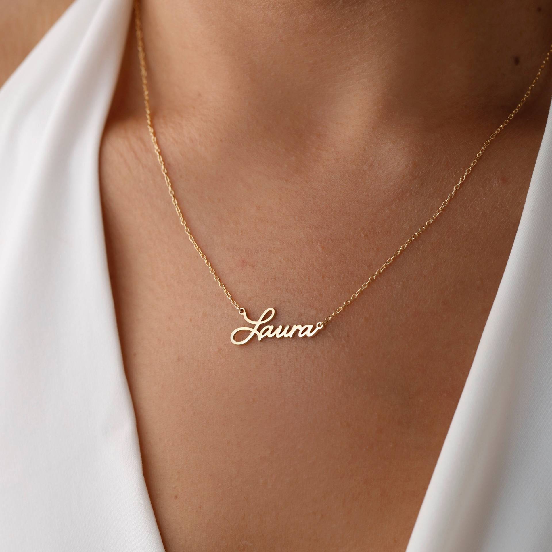 Kursiv Namen Halskette, Script Name Personalisierte Muttertagsgeschenk, Benutzerdefinierte Gold Halskette Kursiv Namen Halskette, Script Name Personalisierte Muttertagsgeschenk, Benutzerdefinierte Gold Halskette von ElaMinimalist
