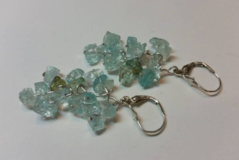 Aquamarin Ohrringe, Edelstein Schmuck, Tropfen Und Baumeln & Sterling Silber Ohrringe von ElaSeaGlassJewelry