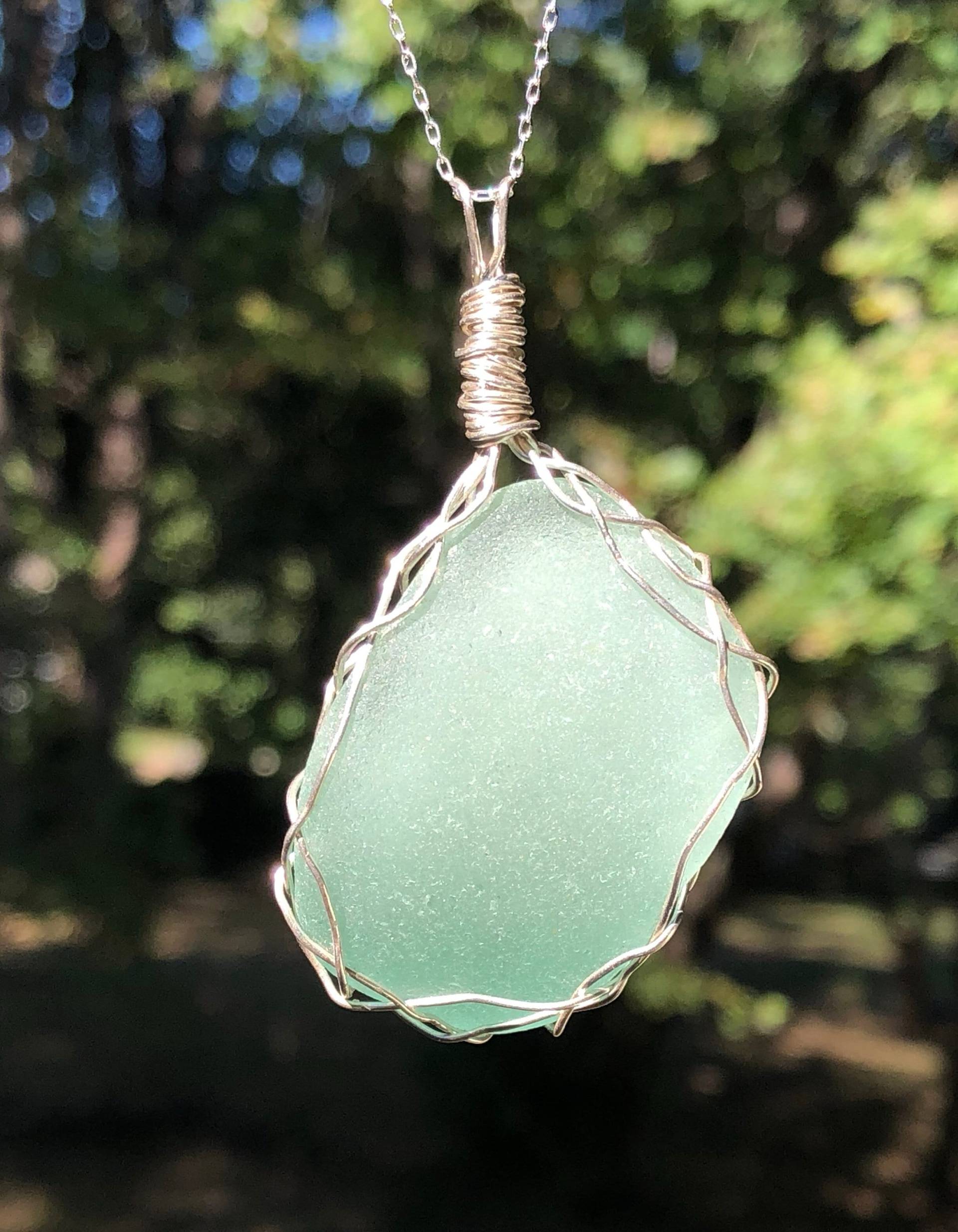 Sea Foam Glass Anhänger, Schmuck, Echtes & Sterling Silber Anhänger von ElaSeaGlassJewelry